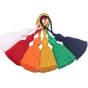 Pompons franges en coton, 8cm, corde suspendue pour rideaux, couture vêtement décoration maison, accessoires bijoux artisanaux - Product Image 1