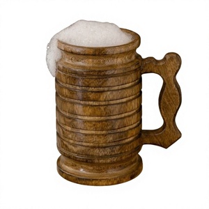 Jarra de Cerveza de Madera con Asa, Diseño Clásico Vintage, Reutilizable, Accesorio de Bar para Beber, Coleccionable, Ecológico, Personalizable - Product Image 1