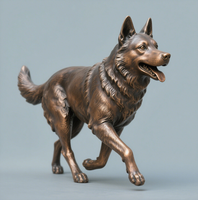 Statue de chien antique en bronze, bronze massif, jouet du zodiaque, style traditionnel Feng Shui, technique de moulage artisanale, animal de jeu