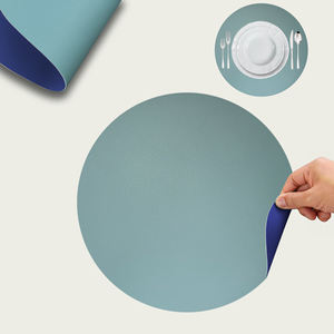 SALVADORAS REDONDAS DE PIEL SINTÉTICA, DIAMETRO [valor a especificar] 38 CM, DOBLE CARA, TIFFANY Y AZUL - Product Image 1