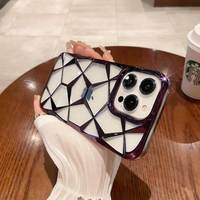 Étui de téléphone transparent en TPU électro-plaqué de luxe, résistant aux chocs, sans support, pour 17/16/14 Pro Max/12/11/13/15