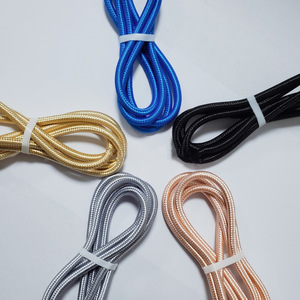 Câble de charge de type C tressé en nylon, 2,5 m, charge rapide pour Android, argent, bleu, rose, or, noir - Product Image 2