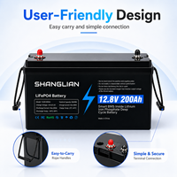 Batterie LiFePO4 12,8 V 200 Ah 2560 Wh à décharge profonde pour camping-car, marine, stockage solaire – Livraison rapide depuis l'entrepôt UE