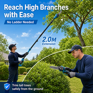 Scie à chaîne électrique sans fil à longue portée pour jardinage industriel, scie à branches hautes, personnalisable OEM, <span class=keywords><strong>batterie</strong></span> au lithium 300W, tige d'extension - Product Image 6