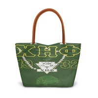 Sac fourre-tout Zeta Phi Beta, sac à main de sororité avec emblème grec imprimé perles, poignées en cuir PU, grande capacité, sac à bandoulière pour le shopping