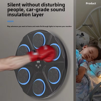 GLSfitness HJ-X Machine d'entraînement de boxe interactive murale en cuir PU, lumineuse à LED, intelligente, musicale et étanche, pour la réduction du stress