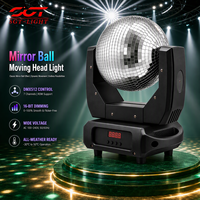 Projecteur à tête mobile avec boule miroir en verre DMX512 7 canaux, maître-esclave, activé par le son, 24V 100W, écran LCD, -30-50°C, pour restaurant