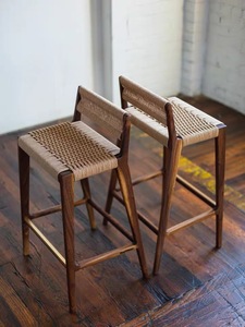 JP Tabouret haut nordique en bois massif de style moderne sans accoudoirs <span class=keywords><strong>Chaise</strong></span> de bar <span class=keywords><strong>Chaise</strong></span> de <span class=keywords><strong>café</strong></span> - Product Image 3