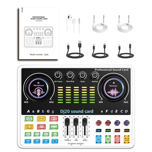 Scheda Audio Esterna <span class=keywords><strong>Professionale</strong></span> DJ20 con Cancellazione del Rumore, Interfaccia di Registrazione in Studio Portatile per PC/Telefono, Doppia Funzione per Trasmissioni - Product Image 1