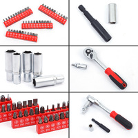 Kit d'outils de réparation automobile en acier de 59 pièces avec coffret rigide, jeu de clés et de douilles