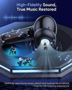 หูฟังไร้สายแบบไฮบริด In-Ear พร้อมจอแสดงผล LED แสดงสถานะแบตเตอรี่ ไมโครโฟน 6 ตัว ระบบตัดเสียงรบกวน ENC และ ANC หูฟัง TWS - Product Image 6