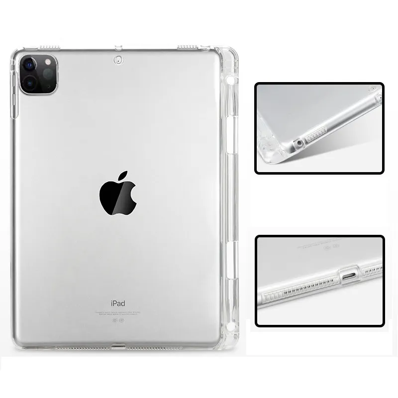 Dengan Pensil Slot Shockproof Tablet Penutup Belakang TPU Case untuk Apple Ipad 11 2020