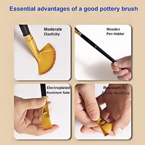 Ensemble de 15 pinceaux en nylon de haute qualité, manches en bois et en aluminium, pour <span class=keywords><strong>peinture</strong></span> à l'aquarelle, acrylique, huile, gouache, <span class=keywords><strong>peinture</strong></span> lisse - Product Image 3