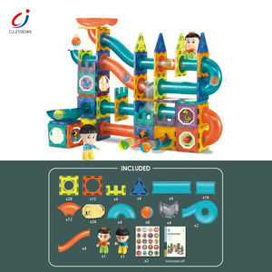 Blocs de construction à glissière Chengji, 128 pièces, tuiles magnétiques DIY, piste routière - Product Image 3