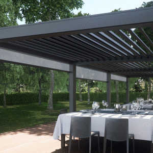 Zosi — pergola murale de jardin motorisé moderne en aluminium, jouet d'extérieur imperméable avec des arcs muraux en métal, de taille 4x3, fabriqué en chine - Product Image 4