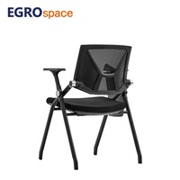 EGROspace Mobilier scolaire Salle de discussion Meilleure chaise de formation visiteur en plastique noir pour conférence