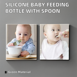 ขวดนมซิลิโคนอเนกประสงค์พร้อมช้อนและจุกนมหลอกการออกแบบที่ทันสมัย - Product Image 5