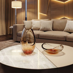 Jarrón de cristal ámbar con degradado de lujo nórdico y frutero con artesanía de corte artístico <span class=keywords><strong>para</strong></span> centro de mesa <span class=keywords><strong>para</strong></span> fiestas - Product Image 3