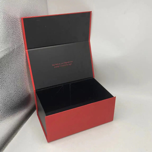 Cao Cấp Đóng Mở Phong Cách Hộp Giấy Bao Bì Tùy Chỉnh Màu Đỏ Đen Cứng Tông Từ Có Thể Gập Lại Hộp - Product Image 2