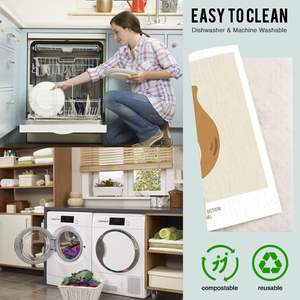 Ensemble de torchons de cuisine doux réutilisables bon marché personnalisés au design animal éponge lavable absorbante nettoyage vêtements de vaisselle suédois - Product Image 2