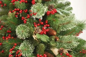 Décorations de Noël artificielles : Branches de houx, fleurs de Noël, ornements - Product Image 4