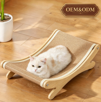 Lit grattoir pour chat en sisal, grand lit de grattage résistant à l'usure avec jouet intégré pour aiguiser les griffes des chats