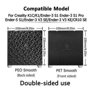Placa de Construcción PEI con Patrón de 235*235 mm para K1/K1C/Ender 3 S1/S1 Pro/Ender <span class=keywords><strong>5</strong></span> S1/Ender 3 V3 SE/KE - Superficie de Cama de Lámina PEI Texturizada - Product Image 2