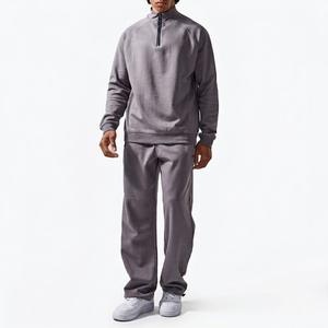 Men's Winter Printed <b>Polyester</b>/Cotton Tracksuit Custom Jogging Suits Breathable Casual Two Piece Set Hooded Drawstring Closure - Product Image 1