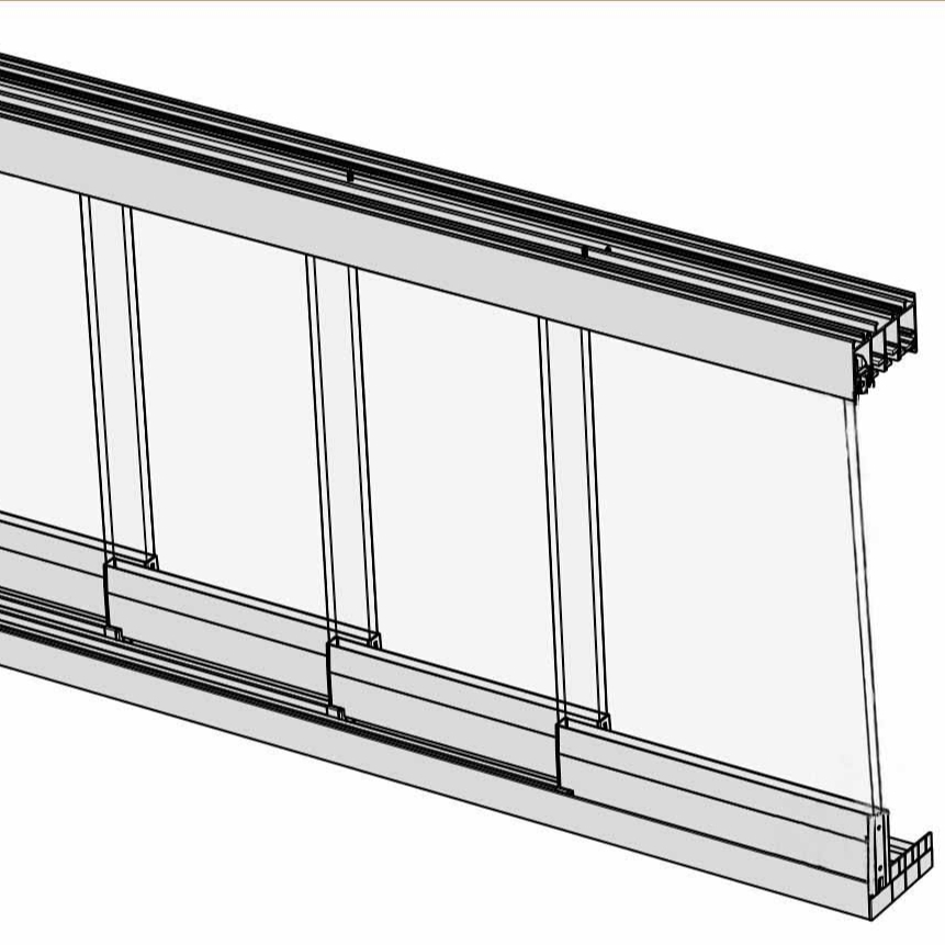 Porte coulissante sans cadre, partition murale en verre Aluminium de haute qualité, pour susoleil, pergola, patio, terrasse