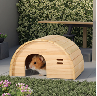Accessoires en bois massif à vendre : Nouvelle maison pour hamster et cachette pour cochon d'Inde au design original, maisonnette en bois massif à motif uni pour animaux de compagnie