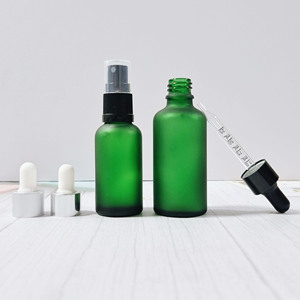 Sale Creative Green Frosted Custom Cosmetic Glass Dropper <b>Bottle</b> For Hair Oil Fancy Olive Oil 5ml <b>10ml</b> 15ml 20ml 30ml 50ml 100ml - Product Image 1