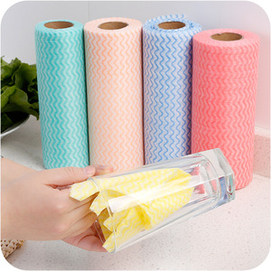 Disposable Kitchen Dishcloths Perforated Cuttable Wavy Texture Non Woven Fabric Rectangle For Pots And Pans - Product Image 4