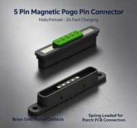 Connecteur de charge magnétique Denentech Pogo Pin à 5 broches, charge rapide, à ressort, pour PCB