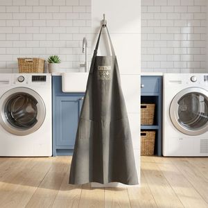 Tablier basique en polycoton à jambes fendues avec poches – Pratique et polyvalent pour le toilettage des animaux et les services de salon – Logo personnalisé disponible - Product Image 1