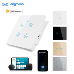 สวิตช์ไฟอัจฉริยะ LangYeao Apple HomeKit ควบคุมด้วยเสียงผ่านแอป ใช้งานร่วมกับ Siri <span class=keywords><strong>Alexa</strong></span> Google Home, 1/2/3/4 ช่อง  แบบไม่มีสายกลาง/มีสายกลาง - Product Image 1