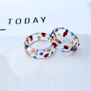 Handmade Glaze Ring Rainbow Glass Ring Ornament Gift Colorful Dot Ring Couple's Personalized High-end - Product Image 1