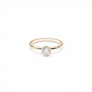 Diamond Engagement <b>Ring</b> Round Brilliant Cut 18K <b>Gold</b> Plated Lab Grown Diamond <b>Gold</b> Plated Cute Style for Women Anniversary - Product Image 1