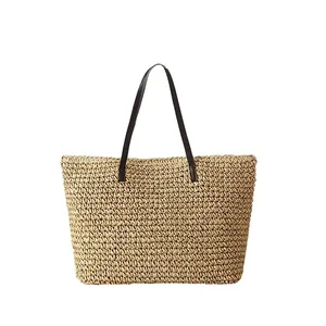 TINYAT Wholesale Custom Modedesigner Luxus Beste Frauen Klassische Distinctive Straw Summer Beach Sea Tote Handtasche für Mädchen