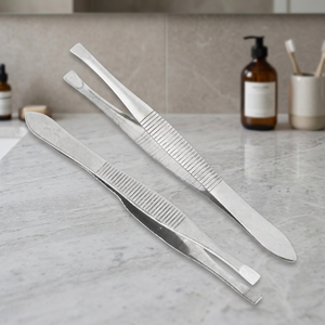 Pince à cils personnalisée pour volume, tondeuse à sourcils à pointe inclinée, rose, en acier inoxydable, kit d'instruments à marque privée, outil d'épilation - Product Image 2