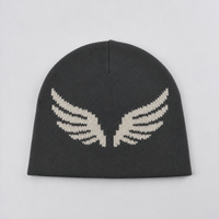 Op maat gemaakte Jacquard logo reversibele gebreide beanie muts, custom acryl, dubbelzijdig, custom patroon, club beanie, streetwear, groothandel