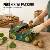 Boîte d'emballage en carton ondulé robuste et imperméable, imprimée sur mesure, avec poignées et ventilation pour pommes et légumes frais