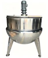 Marmite de cuisson double paroi en acier inoxydable de 500 litres, chauffage électrique ou à gaz, avec agitateur