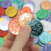 Hadiah sekolah edukasi berwarna hadiah guru permainan hitung suvenir pesta token aktivitas koin plastik warna-warni