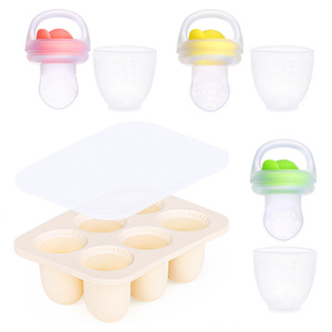 Moule à jouets de dentition congelables, grand format carré, en silicone de qualité alimentaire sans BPA, pour le stockage d'aliments pour bébés de 0 à 12 mois - Product Image 5