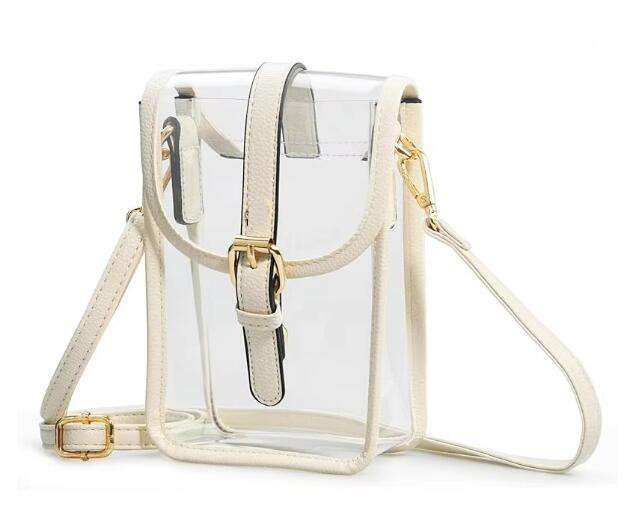Clear PVC Crossbody Bag Womens Transparent Purse