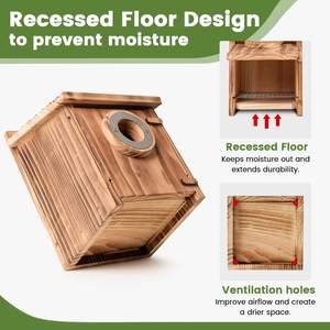 Maisons à oiseaux pour l'extérieur avec garde prédateur en métal Maison à oiseaux pour <span class=keywords><strong>Bluebird</strong></span> Finch Wren Cardinals, maisons <span class=keywords><strong>Bluebird</strong></span> - Product Image 6
