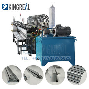 Techo suspendido T Grid T bar Main Tee Cross Tee Sistema de ángulo de pared que hace la máquina formadora de rollos para techo - Product Image 2