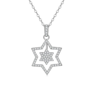 Hollow Out <b>Design</b> Multi Layer <b>Star</b> Micro Insert Zircon Pendant Necklace Copper 14k Gold Filled Men Jewelry for Unisex - Product Image 3