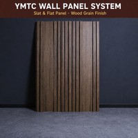 Panneau mural en lattes de bois brun moyen pour la décoration intérieure, taille personnalisée, OEM