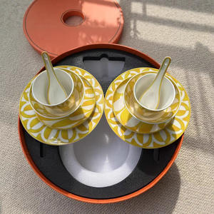 Service de table en porcelaine jaune, écologique et sûr pour les hôtels, les restaurants, la maison, les dîners, le camping, vintage, moderne, classique, personnalisable - Product Image 3